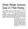 Penney Manager Announces Cease of Picketing
