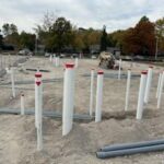 Construction at the 6th grade center - foundation and pipes