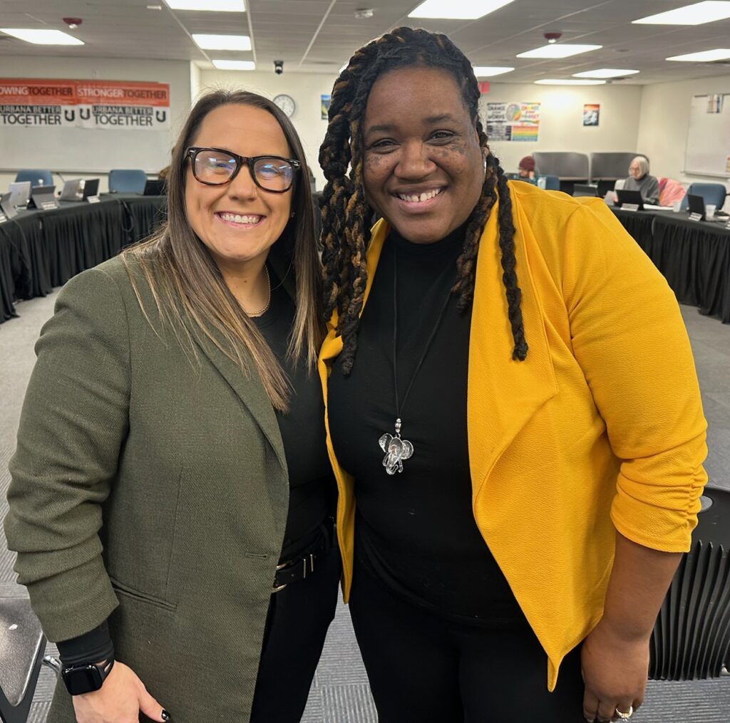 Melissa Kearns and Imani Carr at the January 21, 2205 Board Meeting